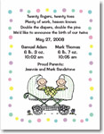 Pen At Hand Stick Figures Birth Announcements - Twin 4